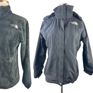 The North Face Hyvent Jacket 2 Piece Shell Fleece Womens Size Large Black